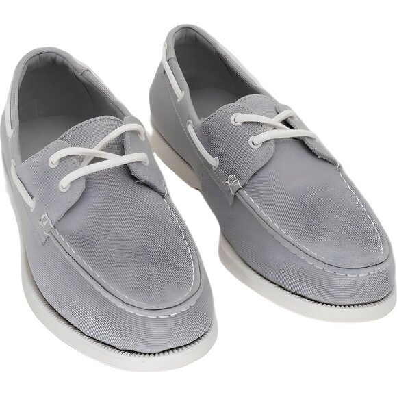 Club Room Elliot men's lace-up boat shoes gray casual deck 9 - Picture 1 of 6